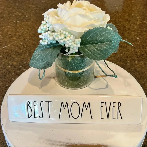 NEW 2 Piece SET Rae Dunn BEST MOM EVER / LOVE Desk Plaque & Tray Office/Organize - Picture 12 of 14